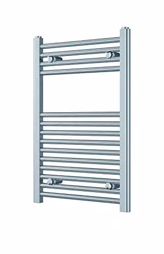 Prorad 2 Straight Towel Rail with Wall Bracket, Chrome, H 180 cm x W 50 cm