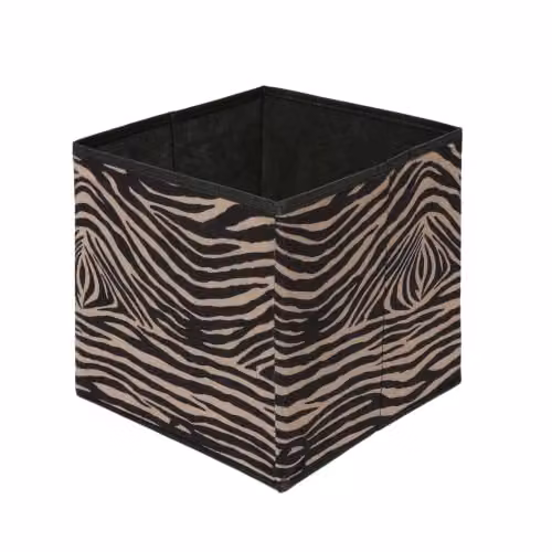 OHS Zebra Print Fabric Storage Cubes, 2 Pack, Brown, W/D/H: 27.0 x 27.0 x 27.0 cm – 4