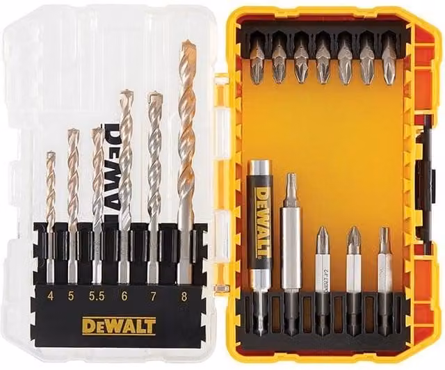 DeWalt DT70712 Extreme 19 Piece Masonry Drill and Screwdriver Bit Set, Yellow and Multicolour
