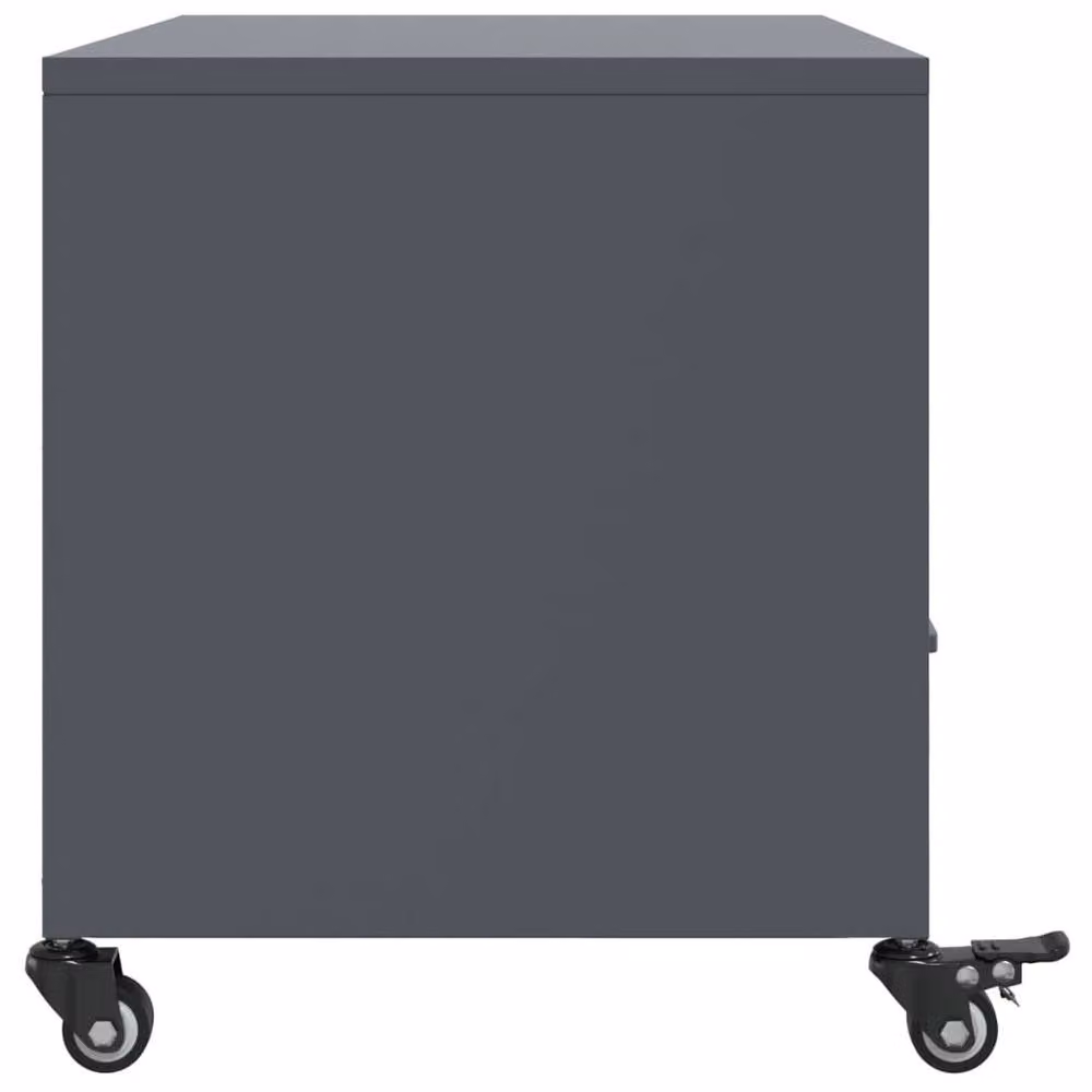 Berkfield Home Anthracite Steel TV Cabinet in Matt Charcoal W/D/H: 68 x 39 x 43.5 cm – 5