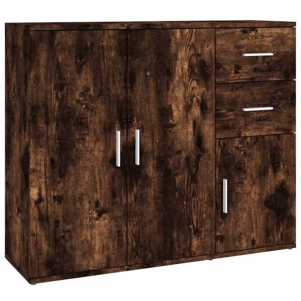 Berkfield Home Modern Smoked Oak Sideboard in Brown, W/D/H: 91 x 29.5 x 75 cm – 2
