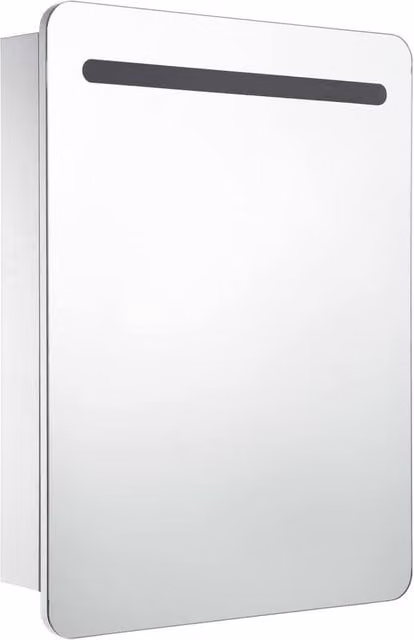 Berkfield Home LED Bathroom Mirror Cabinet in White, W/D/H: 60 x 11 x 80 cm – 1