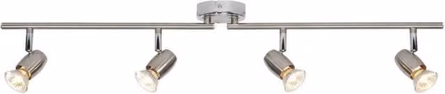 Netlighting 4 Light Spotlight in Brushed Chrome and Grey with GU10 Ceiling Mount