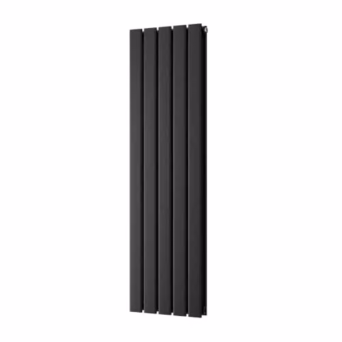 UK Radiators Typhoon Black Flat Tube Vertical Designer Radiator, H: 120 cm, W: 34 cm – 2