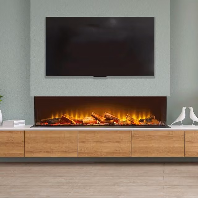 Acantha Aspire 125 Panoramic Media Wall Electric Fire in Black