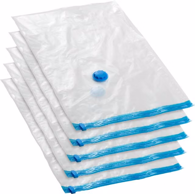 tectake Vacuum Storage Bags, Transparent and White, Size S
