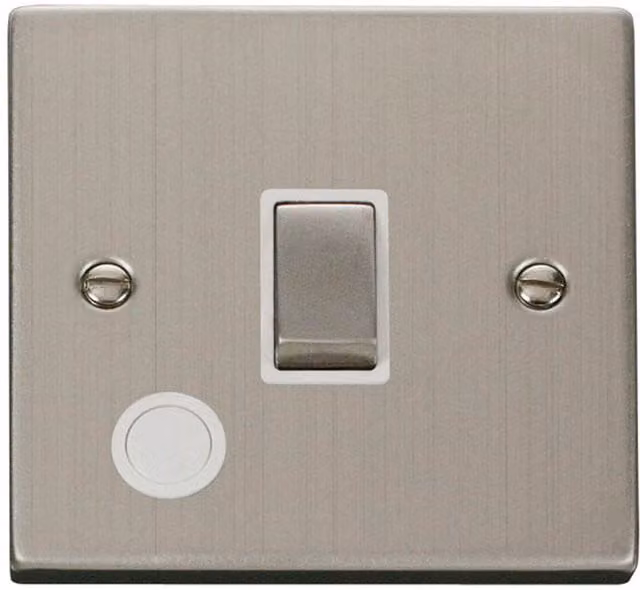 SE HOME Stainless Steel Flush 1 Gang 20A Ingot DP Switch with Flex in White and Silver
