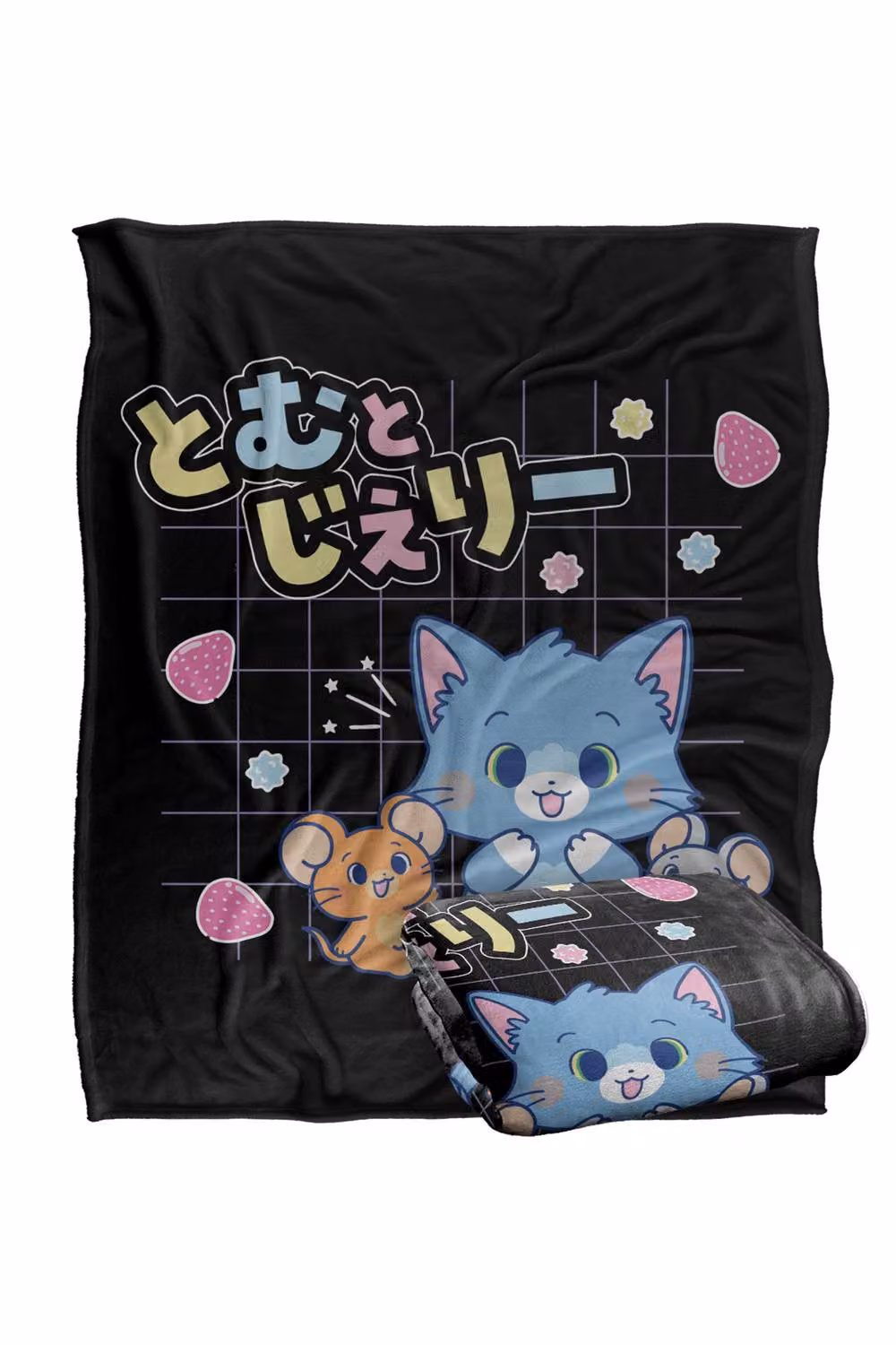 Warner Bros. Tom & Jerry Gokko Friend Graph Silky Touch Super Soft Fluffy Polyester Throw Blanket in Multicolour and Black, Large – 2