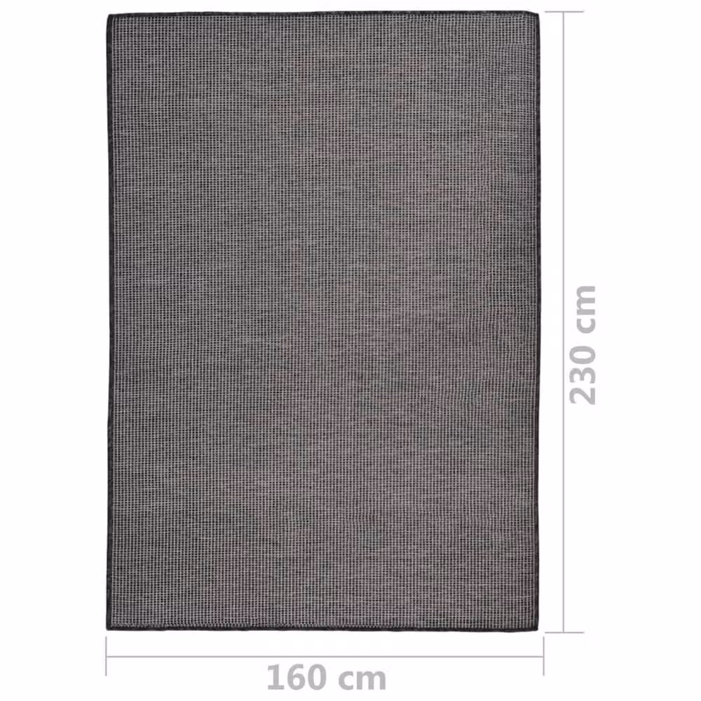 Berkfield Home Grey Outdoor Flatweave Round Rug, Diameter: 160 cm