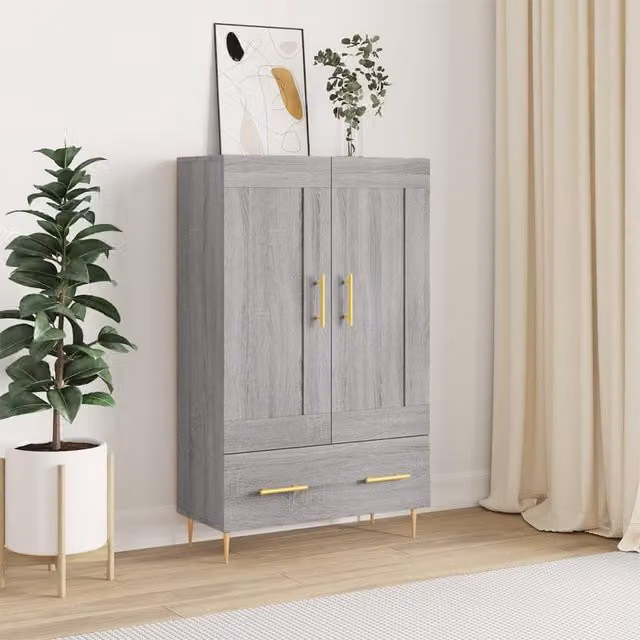 Berkfield Home Grey Sonoma Highboard in MDF, W: 69.5 cm, D: 31 cm, H: 115 cm – 1