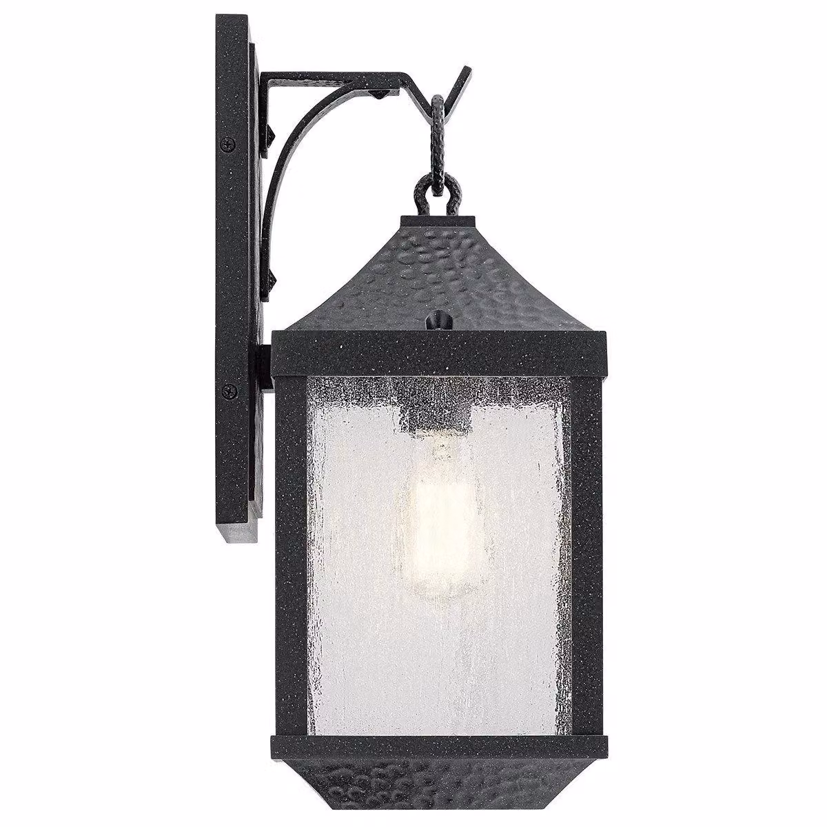 Netlighting Springfield Outdoor Medium Wall Lantern in Distressed Black with Transparent Glass and E27 Socket, IP44 Rated – 2