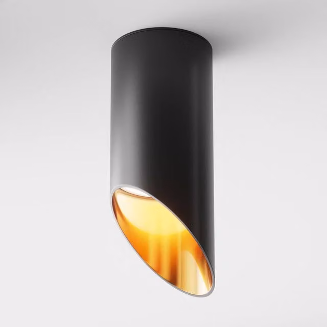 Maytoni Lipari Surface Mounted Downlight, Black and Gold, GU10, Diameter: 15 cm