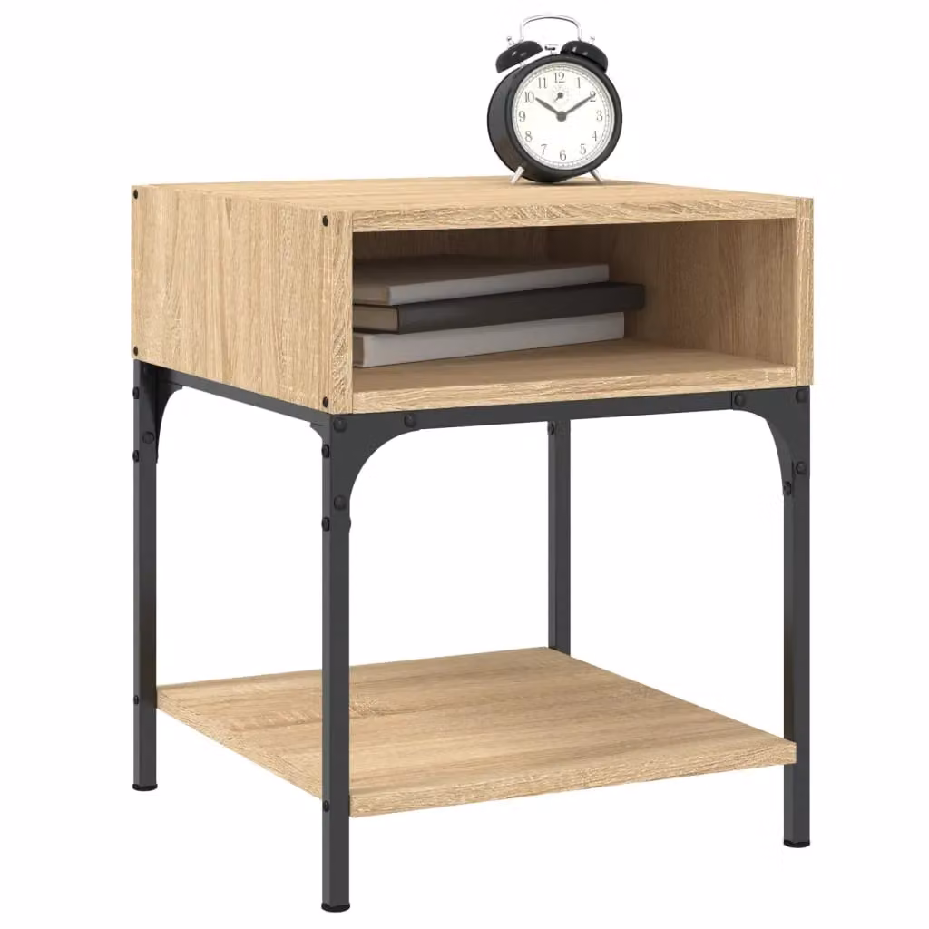 Berkfield Home Bedside Table in Sonoma Oak Brown, W: 40 cm, D: 41 cm, H: 50 cm – 3