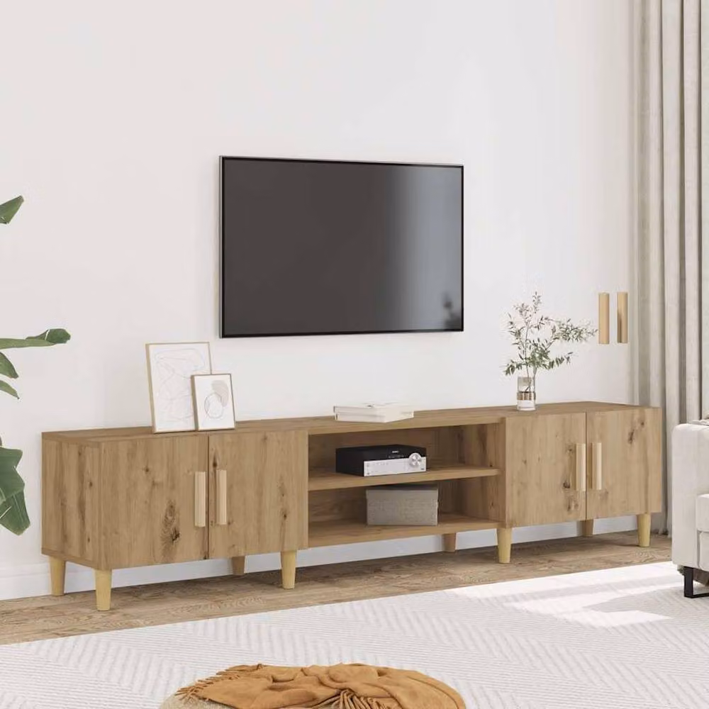 Berkfield Home Artisan Oak TV Cabinet in Brown, W/D/H: 180 x 31.5 x 40 cm – 2