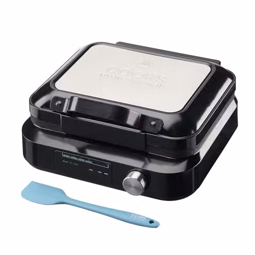 Cooks Professional Digital Double Belgian Waffle Maker with Non-Stick Plates and Silicone Spatula, 1500W, Black and Silver – 5