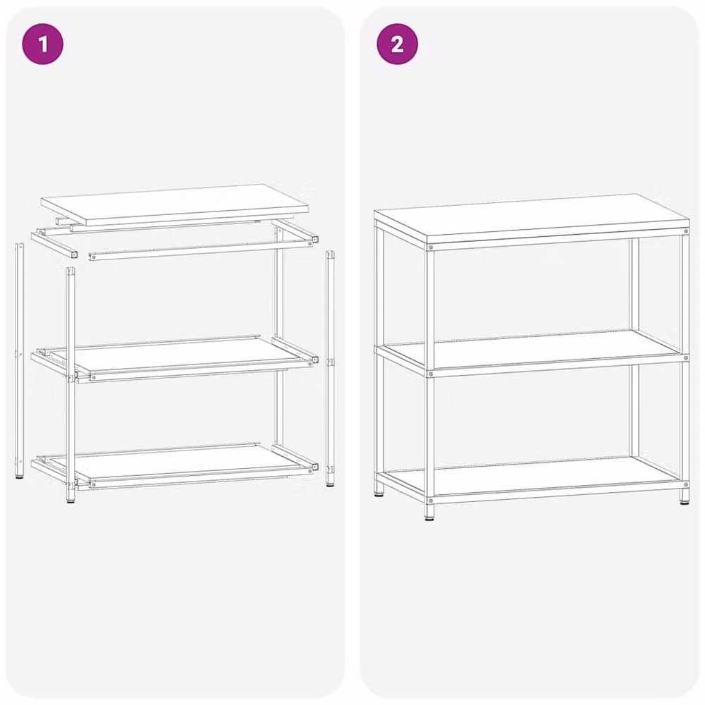 Berkfield Home Black Matt Steel Kitchen Storage Shelf – 7