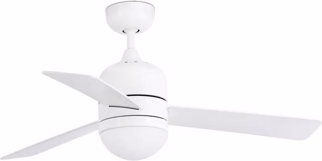 Faro Cebu 2 Light Small Ceiling Fan in White and Wood with Remote Control and E14 Fitting