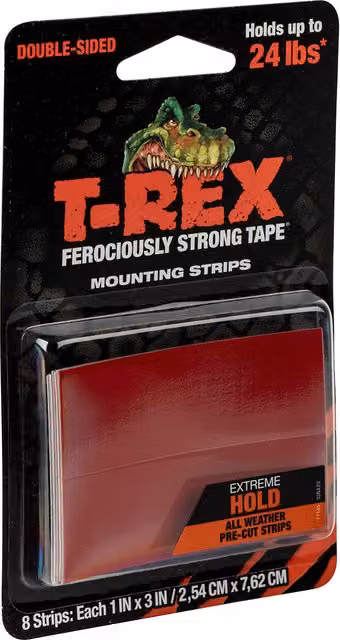 T-Rex Ferociously Strong Double Sided Mounting Tape in Black or Transparent