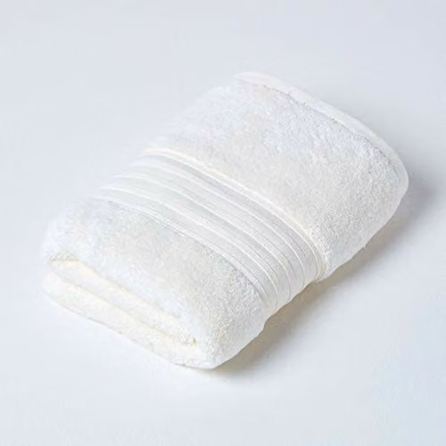 Homescapes Luxury Cream Supima Cotton Hand Towel, 550 GSM, Zero Twist and Fluffy