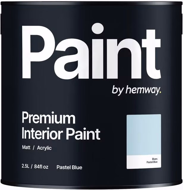 Hemway Matt Acrylic Dispersion Interior Paint, Blue, 2.5 l