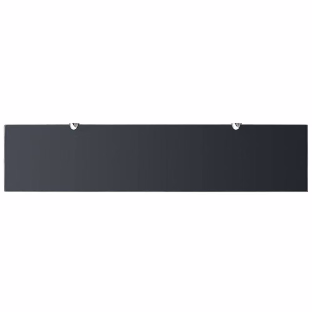 Berkfield Home Black Glass Floating Shelves, 2 Pack, W: 90 cm, D: 20 cm – 2