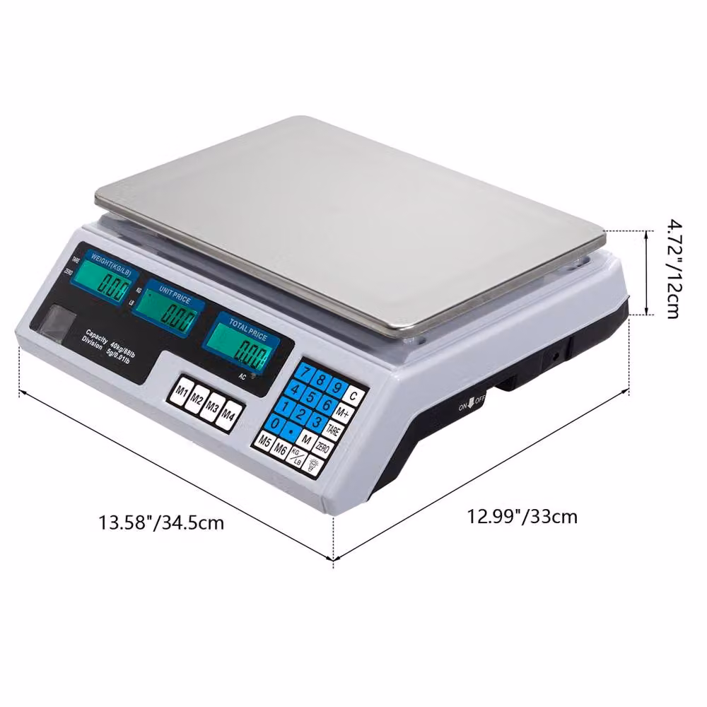 Kelvenix Black Digital Electronic Valuation Scale with 40 kg Capacity and Stainless Steel Finish – 2