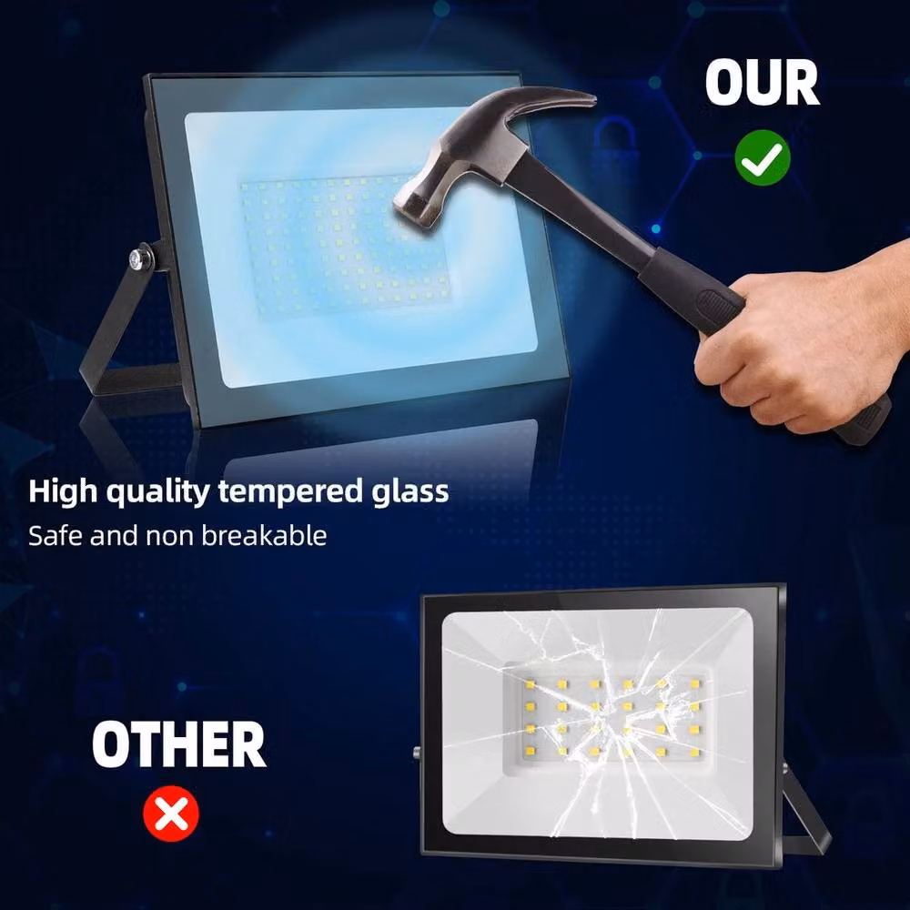 SPETLEK 2 Pack 100W LED Outdoor Flood Lights in Black Aluminium for Garden and Yard – 5