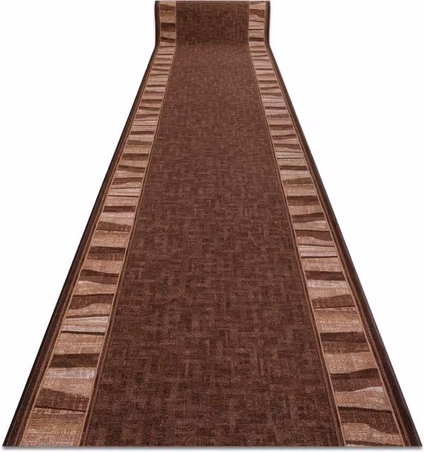 RugsX Linea Anti-Slip Runner, Brown, W: 67 cm, L: 350 cm – 1