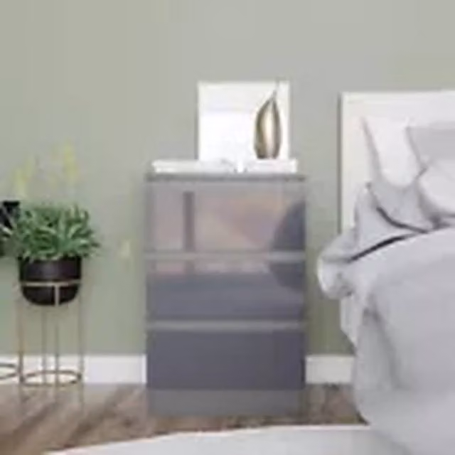 Havendro Grey 3 Drawer Wooden Bedroom Chest Cabinet W/D/H: 61.5 x 40 x 35 cm – 1