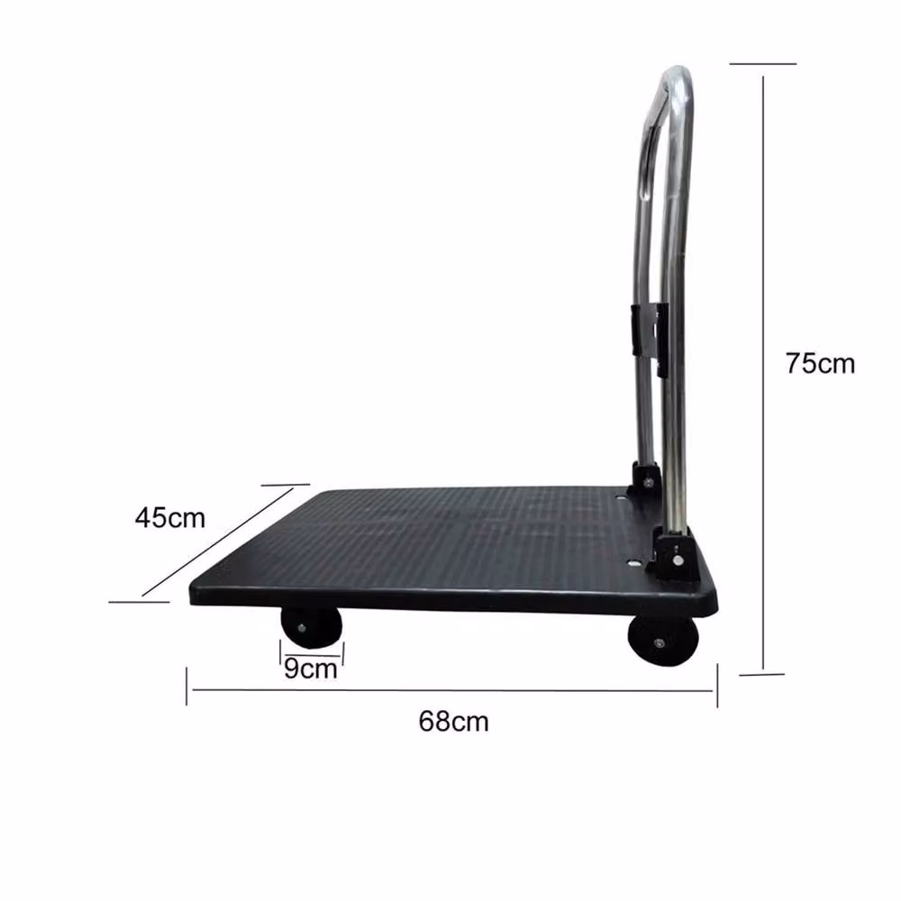 Nordara Heavy Duty Folding Hand Sack Flat Bed Pulley in Black, W: 80 cm, D: 70 cm – 2