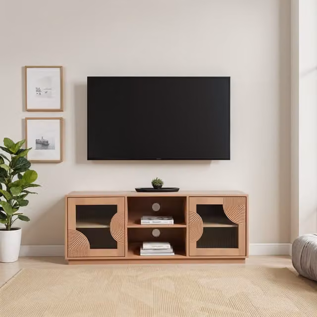 IH Design Jodhpur Mango Wood TV Cabinet in Brown