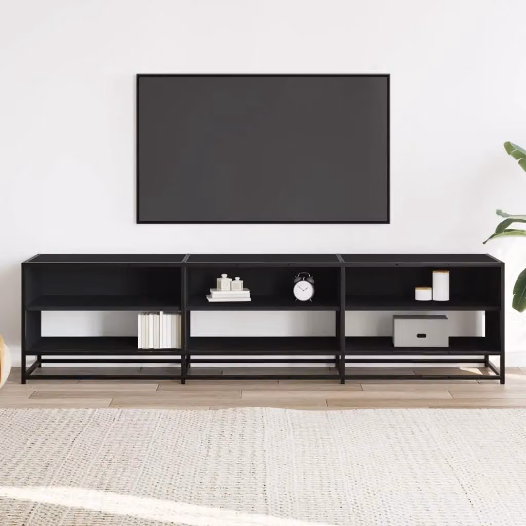 Berkfield Home Industrial Black Matt TV Cabinet W/D/H: 180 x 40 x 46 cm – 3