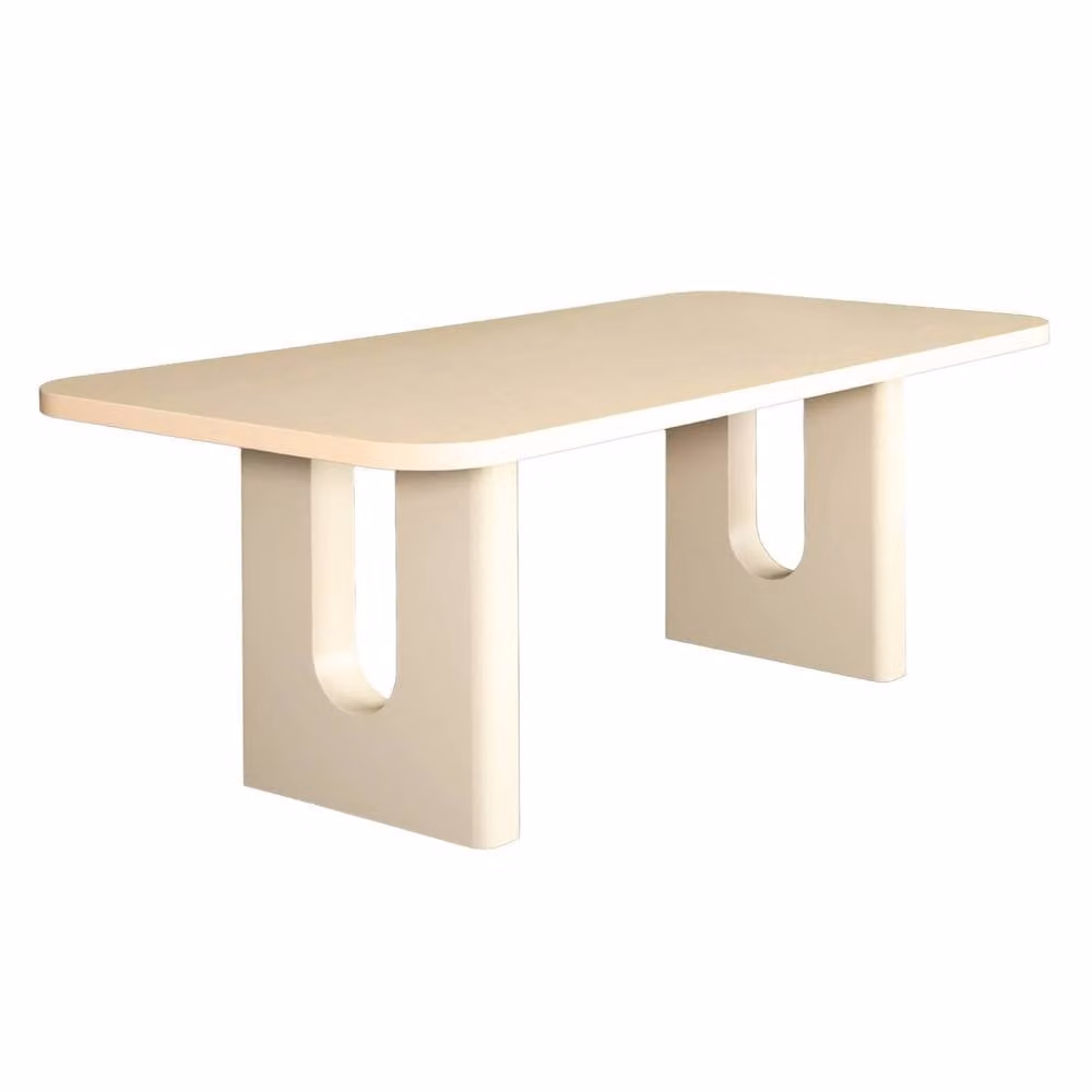 sweeek Matte Rectangular Dining Table in Beige, Seats 8 Adults – 2