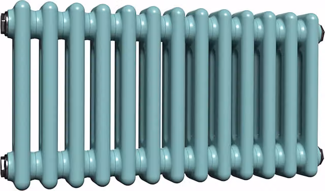 Lux Heat Caribbean Sea Horizontal Column Radiator in Turquoise Blue, W: 60.5 cm, H: 30.0 cm