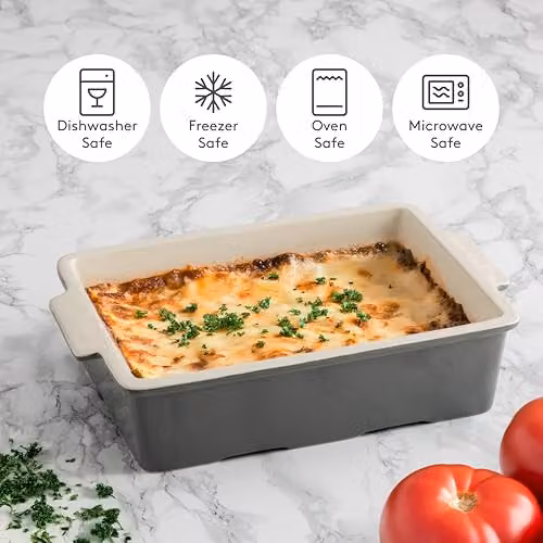 Mason Cash Rectangular Stoneware Lasagne Dish in Grey and Multicolour, 2.5 l – 3