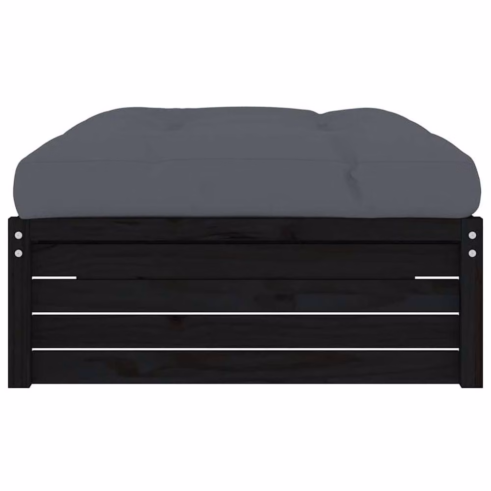 Berkfield Home Beautiful Garden Footstool in Black Solid Pine Wood W/D/H: 120 x 80 x 30 cm – 3