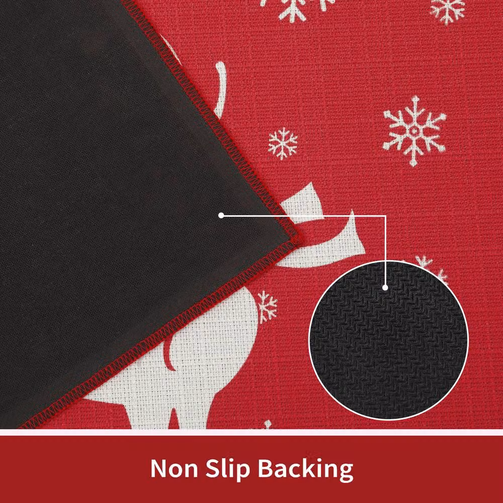 London Boutique 2-Piece Merry Christmas Washable Kitchen Rug Set in Red, W/D: 40 x 120 cm – 5