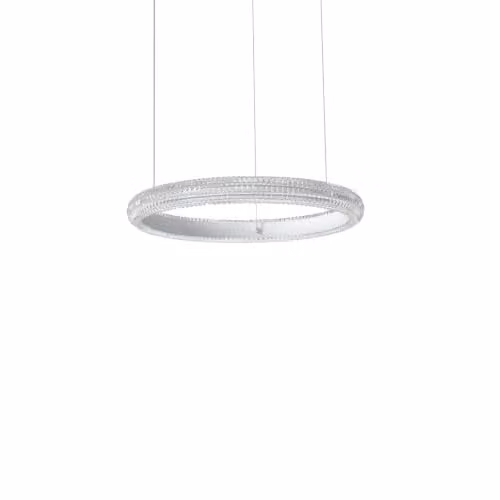 Ideal Lux Miracle LED Integrated Ring Pendant Ceiling Light, White, 3000K, Diameter: 40 cm – 1