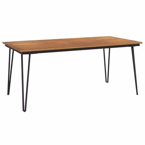 vidaXL Industrial Acacia Wood Garden Table with Hairpin Legs, Brown, W/D/H: 180 x 90 x 75 cm – 1