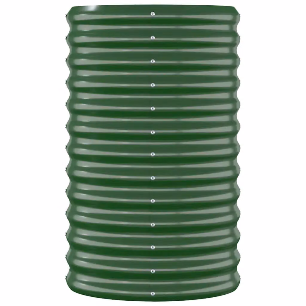 Berkfield Home Garden Powder-coated Steel Raised Bed in Green, W/D/H: 114 x 40 x 68 cm – 3