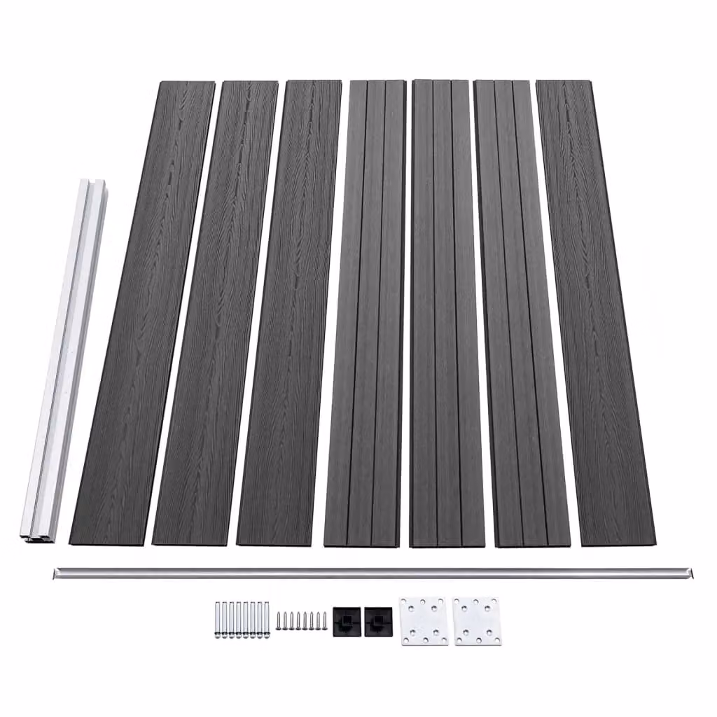 Berkfield Home WPC Fence Panel Set, Black, W: 872 cm, H: 146 cm – 3