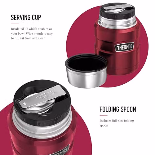 Thermos Stainless King Insulated Food Flask, Pink, 470ml – 3