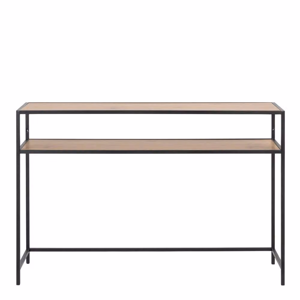 Wyld Haus El Paso Console Table with Wild Oak Veneer Top and Matt Black Steel Base in Natural, W/D/H: 79 x 35 x 35 cm – 2