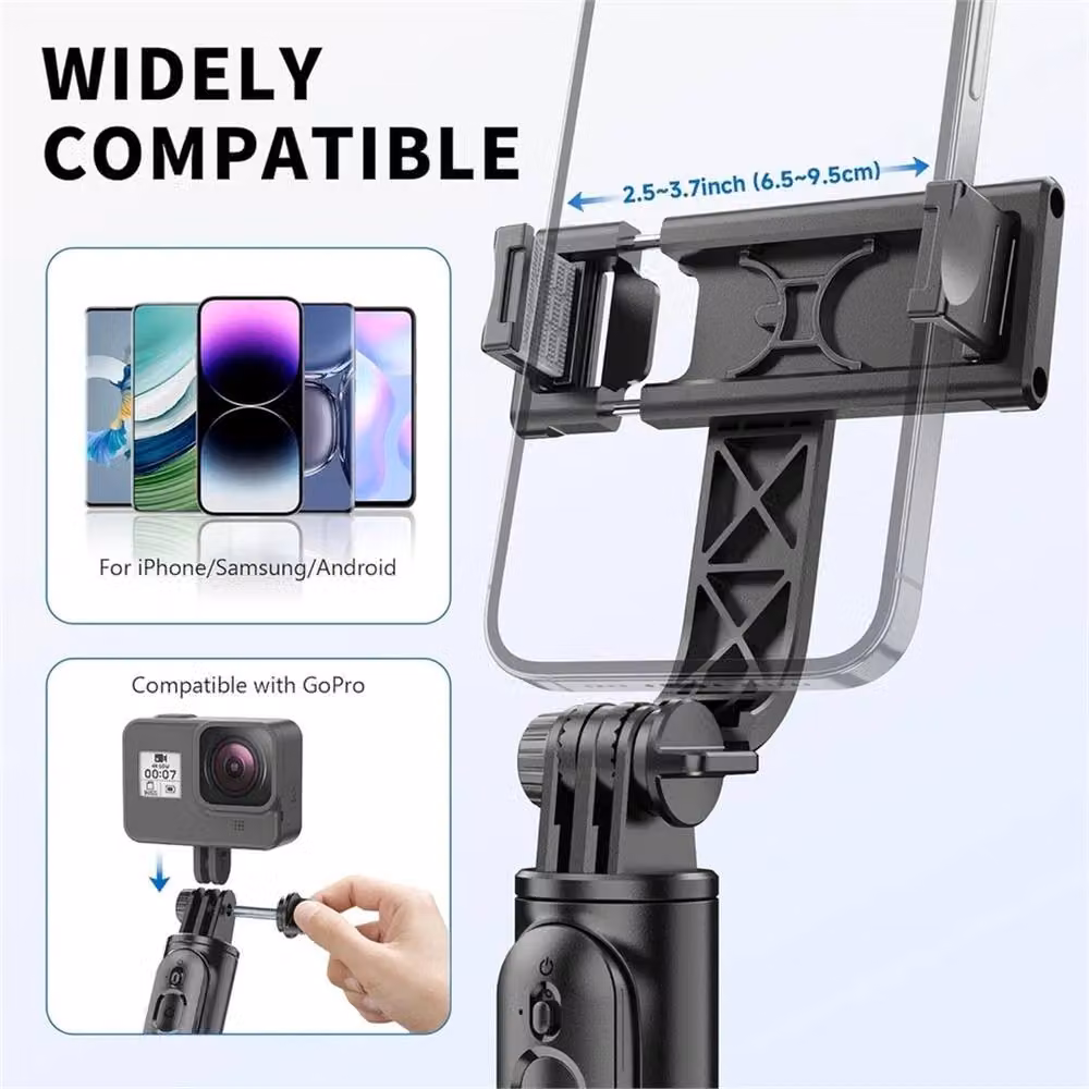 Nordara 41 inch Selfie Stick Tripod with Remote, Black – 3