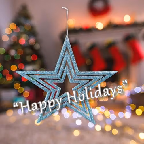 VFM e-Store Ice Blue Glitter Star Burst Hanging Christmas Tree Ornament, 40 cm – 4
