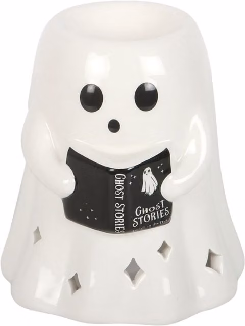 Something Different Wholesale Ghost Stories Ceramic Halloween Oil Burner and Tealight Warmer in White – 1
