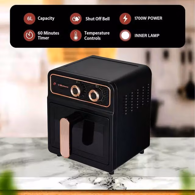Belaco 6L Hot Air Fryer in Black