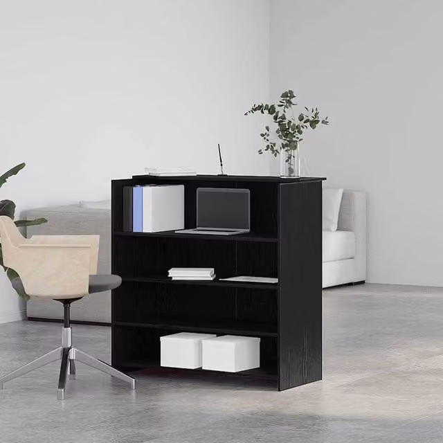 Berkfield Home Black Oak Reception Desk, W/D/H: 100 x 50 x 103.5 cm