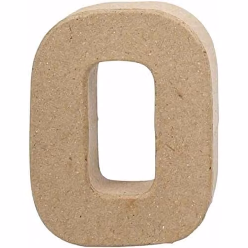 Creativ Small Letter O in Beige Paper, H: 10 cm, W: 7.8 cm, Thickness: 1.7 cm