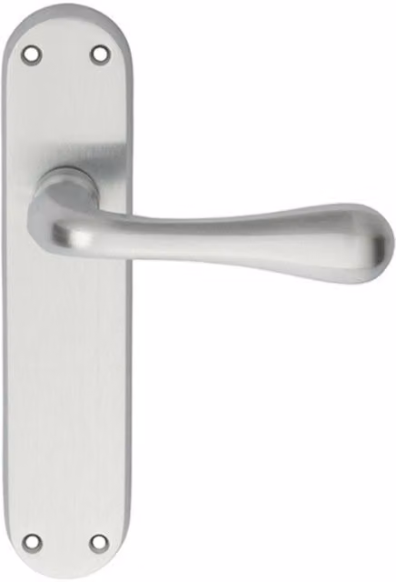 Loops Pair of Smooth Round Bar Handles with Latch Backplate in Satin Chrome, W: 185 mm, H: 40 mm